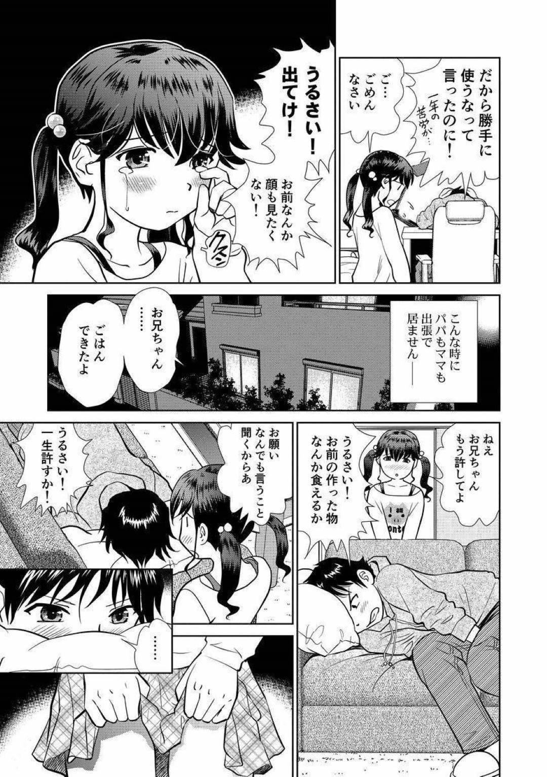 義妹に厳しい兄は、パソコンのデータを壊されたことに腹を立て義妹に裸になれと命令し、裸になった妹とエッチなことをし始めて…義妹もいつもより優しい兄を感じながら生ハメセックスしちゃう！【ふうたまろ：お兄ちゃんの言いなりっ！】