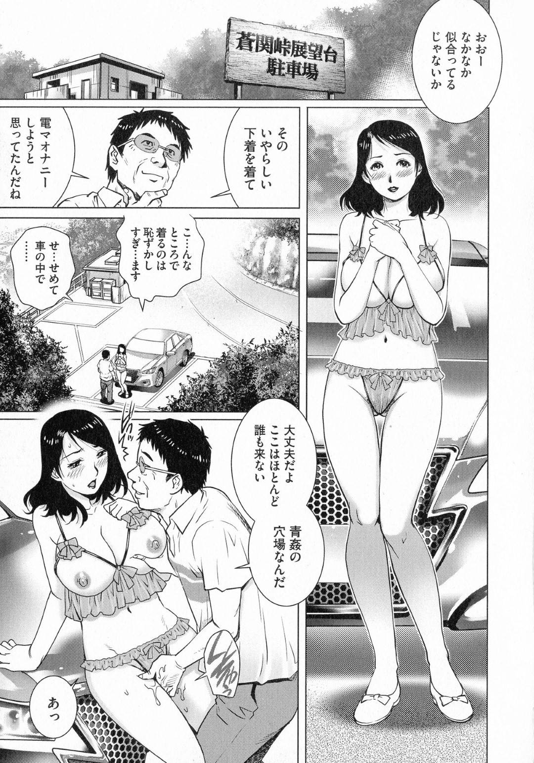 買い物中夫の上司と偶然会い、車で送ってもらうことになった人妻…電マを買ったことがバレ車でオナニーフェラさせられた後、青姦寝取られ生ハメセックスしてイッてしまう！【やながわ理央：若妻不貞ドライブ】