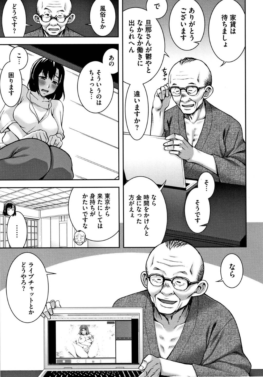 夫が働けなくなり家賃を肩代わりしてくれるおじさんに頼まれオナニー配信をすることになった人妻…玩具で何度もイッたあと、部下の男に生ハメレイプされ中出しセックスで快楽堕ち【鰻丸：ワケあり人妻生配信！？】