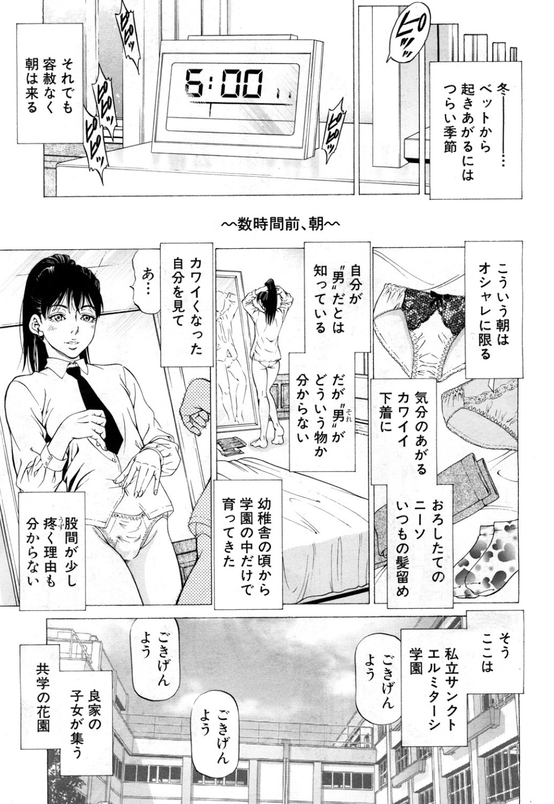 朝の登校時、周りの生徒達に見られながら美人生徒会副会長に手コキでイカされたふたなり美少女JK…その後も生徒会室に呼び出されて手コキやフェラで責められ、騎乗位百合逆レイプで搾精されてしまう【香吹茂之 ：共学の花園】