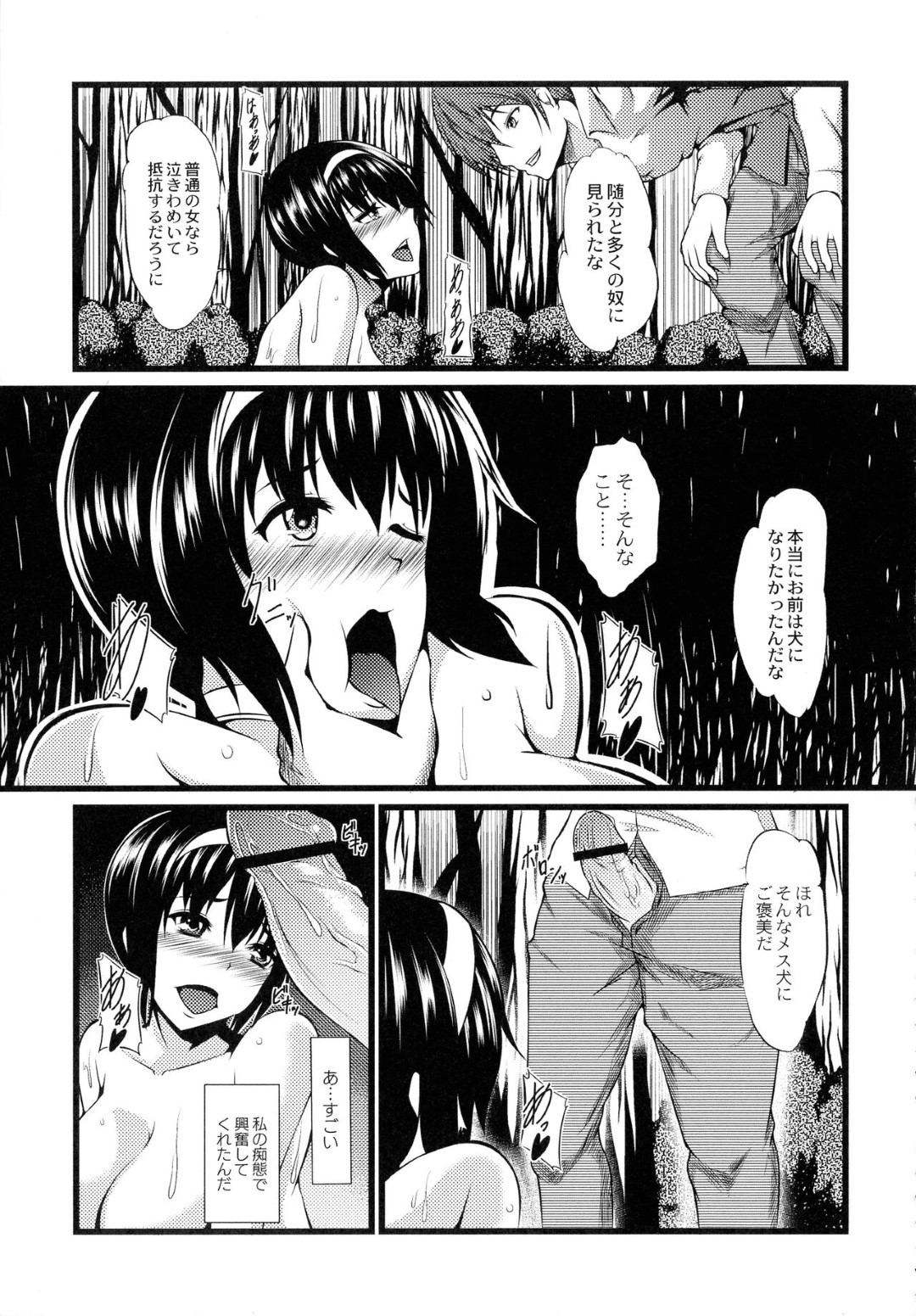 夜の公園で男が女を露出調教しているところを見てしまった巨乳美少女…後日同じ時間に男に襲われて首輪を付けられ、全裸で散歩させられながら露出調教レイプで牝犬奴隷堕ち【よこたかずゆき：ペットの悦び】